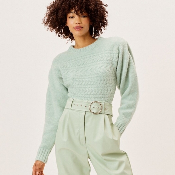 For Love & Lemons Green Dominique Sweater sz S - Picture 2 of 6